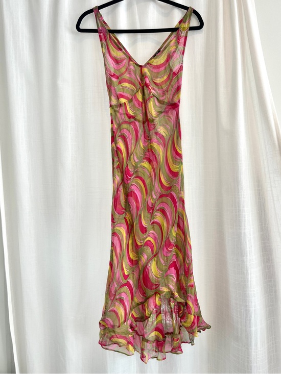 Betsey Johnson Dresses & Skirts - Vintage Betsey Johnson Pink & Green Swirl Maxi Slip Dress 90s/ Y2K